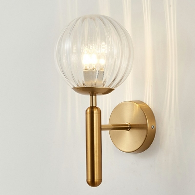 Ball Glass Spherical Sconce Light Contemporary 1 Head 12.5 Inchs Height Wall Mount Lighting