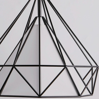 Dining Table Diamond Cage Pendant Light Metal Industrial 10