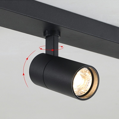 Elongated Ceiling Light Iron Shade Minimalistic LED Spotlight Flush Mount Ceiling Light