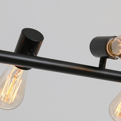 Linear Chandelier Industrial Island Lighting Fixtures Black Kitchen 6 Lights Pendant