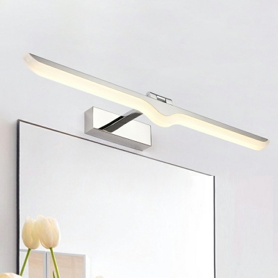 Modern Chrome Metal Sconce Lamp LED Vanity Light Bathroom Wall Mounted Lighting