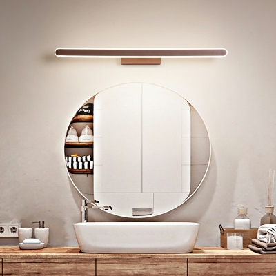 Modern Minimalism Brown Metal Vanity Light Linear LED Acrylic Vanity Lamp for Bathroom Cabinet