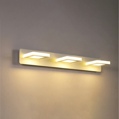 Simplicity Style Geometric Acrylic Shade LED Bathroom White Wall Mount Light