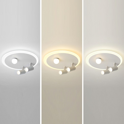 Contemporary LED Iron Ceiling Light Round Shape Flush Mount Light for Living Room