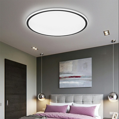 Contemporary Style Ceiling Lighting Black Silica Gel Bedroom LED Ceiling Mounted Fixture