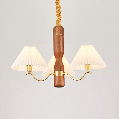 Curvy Arm Chandelier Pendant Light with Burlap Cottage Chandelier in 3 Lights,Gold
