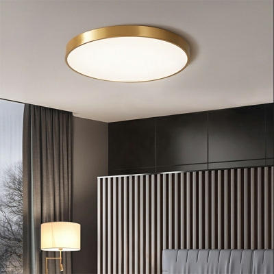 Geometric LED Flush Mount Modernism Metallic Lighting Fixture in 3 Colors Light with Arcylic Shade for Bedroom