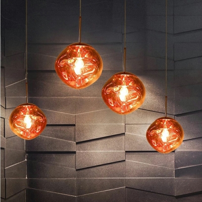 Geometry Glass Shade Pendant Modern Living Room 1-Head Hanging Lamp with 59
