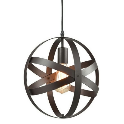Industrial Style Globe Metal Cage Single Bulb Hanging Light for Dining Room