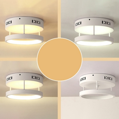 Metal 2-Tier Flushmount Light Modern LED Semi Mount Lighting for Bedroom