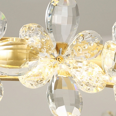 Modern Minimalist Pendant Lamp Metal Ring and Cryctal LED Gold Chandelier in Stepless Dimming