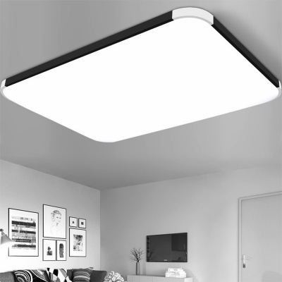 Modern Simple Rectangle Flush Mount Lighting Aluminum Metal Ceiling Flush Light for Living Room
