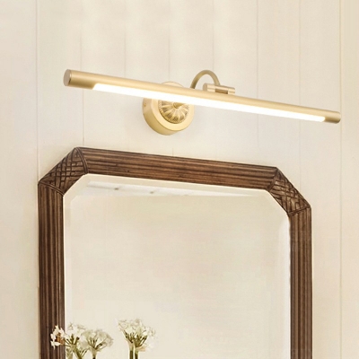 Modern Style Gold Mirror Cabinet Bathroom Wall Lights Metal Linear Shade LED Ambient Vanity Lighting