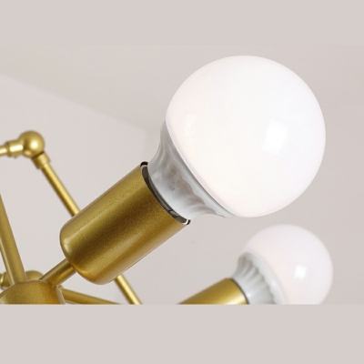 Multi Light Angled Tangle Sockets Chandelier Industrial Style Metal Chandelier Lamp