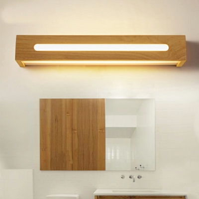 Rectangular LED Bathroom Vanity Fixtures 3 Inchs Height Nordic Vanity Light above Mirror in Beige