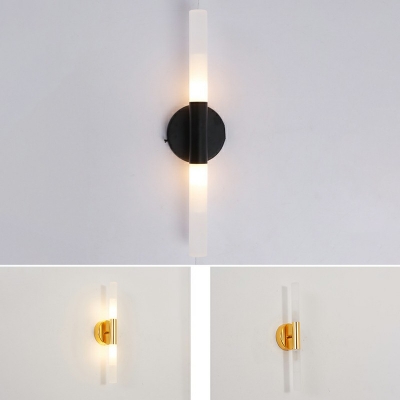 Tube Rod LED Wall Mount Lighting Minimalist White Glass Stairway Wall Sconce Lamp