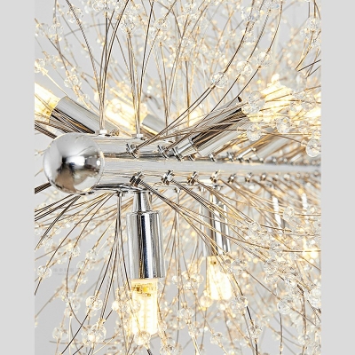 Ultra-Contemporary Crystal Firework Island Light Dining Room Lighting Fixture in Gold/Silver