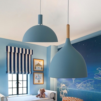 1-Head Ceiling Light Macaron Metallic Suspended Pendant Lamp for Kids Room