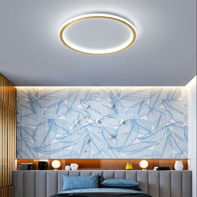 Aluminum Circular Flush Lighting Nordic Style LED Flush Mount Suction Lamp 2 Inchs Height for Study Room