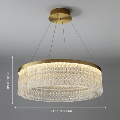 Crystal Island Light Post Modern 1 Light Gold Finish LED Suspension Lamp