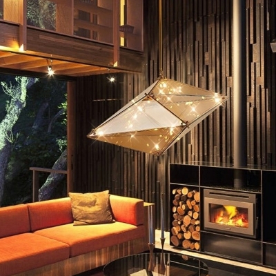 Faceted-Cut Glass Chandelier Postmodern 16 Lights Living Room Ceiling Chandelier