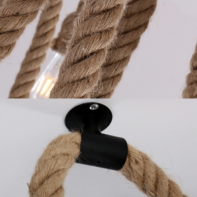 Industrial Style Hemp Rope Pendant Light Suspension Light Fixture for Bar