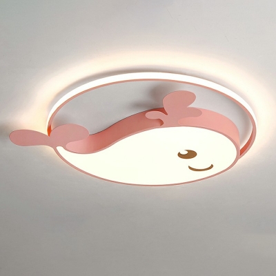 Kindergarten Cute Cartoon Whale Acrylic LED Ceiling Light for Girls Boys Room