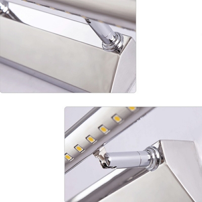 Linear LED Mirror Cabinet Vanity Wall Light Anti-fogging Vanity Sconce in Silver for Bathroom