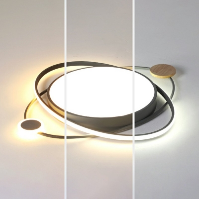 Macaron Style Circular Acrylic Ceiling Light LED Flush Mount Lighting Fixture for Bedroom