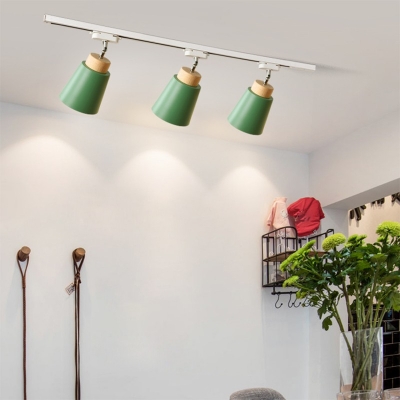 Macaron Style Multi-Color Iron Track Lighting Cone-shaped Home Background Wall and Commercial Shop Lamps