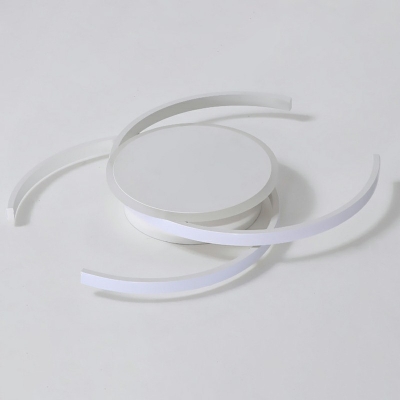Minimalismo Style Double C-Shape LED Ceiling Light Acrylic Flush Light for Dinning Room in White