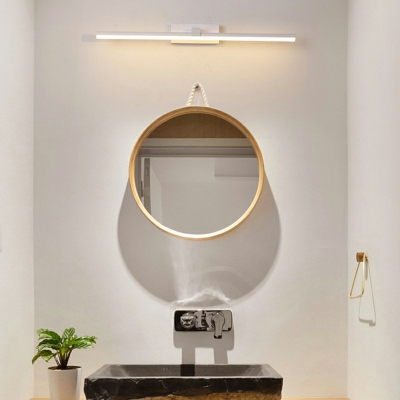 Minimalist Style LED Wall Mounted Vanity Lights Metal Simple Bathroom Vanity Sconce Arcylic Shade in White