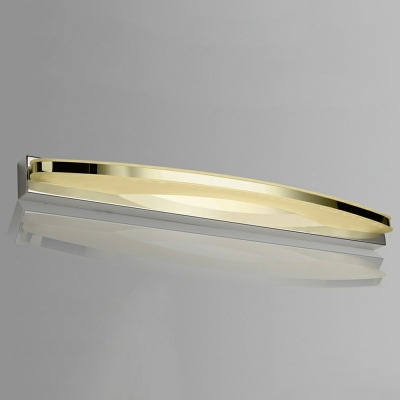 Modern Arcylic Vanity Light Fixture Arc Shape in Stainless-Steel Vanity Sconce for Bathroom