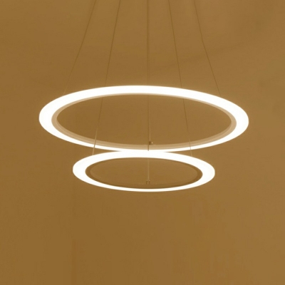 Modern Metal White Multi Light Round Chandelier Light Acrylic Diffuser Ceiling Lamp