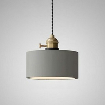 Single-Bulb Simplicity Cement Hanging Light Grey Hanging Light for Bedroom