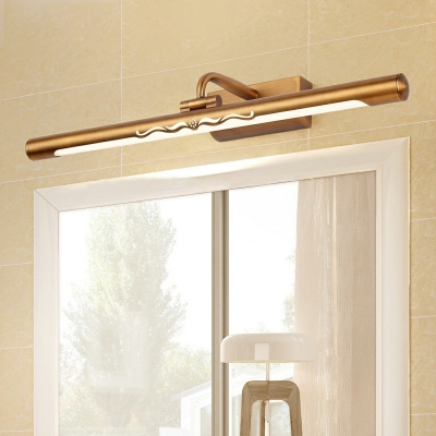 Vintage Style Brass Mirror Cabinet Bathroom Wall Lights Metal Linear Shade LED Ambient Vanity Lighting