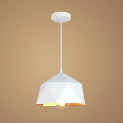 1-Head Minimalist Geometric Pendant Light Metal Hanging Light for Dining Room