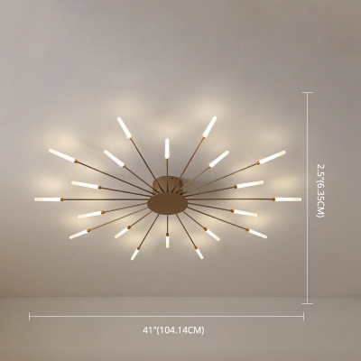 Acrylic Starburst Semi Mount Lighting Modern 3.5 Inchs Height LED Close to Ceiling Light for Living Room