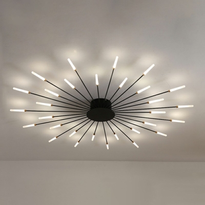 Acrylic Starburst Semi Mount Lighting Modern White Light LED Close to Ceiling Light