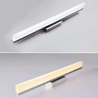 Aluminum LED Linear Vanity Light Adjustable Chrome Wall Light Acrylic Lighting for Bathroom Mirror Bedside