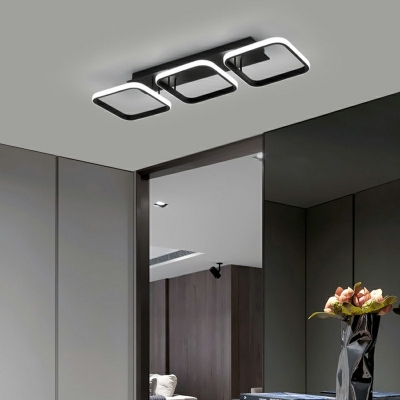 Contemporary Style Ceiling Lighting Black Square Acrylic Bedroom LED Ceiling Mounted Fixture