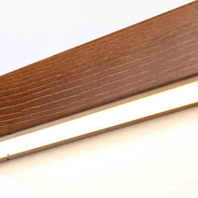 Elongated Bar Shaped Wall Light Kit Minimalistic Wood 2 Inchs Height LED Sconce Lamp in 3 Colors Light