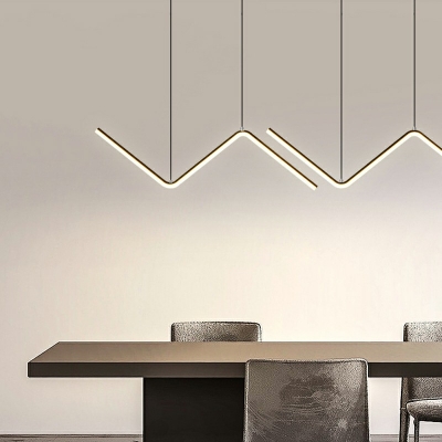 Geometric Lines Design LED Suspension Lamp Minimalism Dining Room Island Light