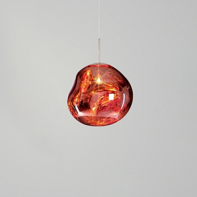 Geometry Glass Shade Pendant Modern Living Room 1-Head Hanging Lamp with 59