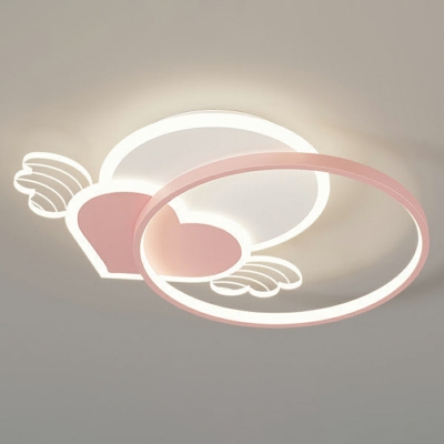 Loving Heart Shaped LED Ceiling Lamp Romantic 3 Inchs Height Minimalist Acrylic Bedroom Flush Mount
