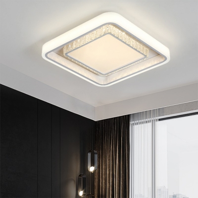 Luxurious Modern Ceiling Lighting Crystal in White Living Room LED Flushmount