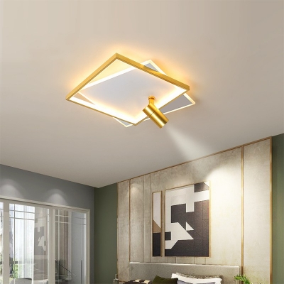 Minimalism Simplicity 1-Light Acrylic Semi Flush Mount Square LED Ceiling Light for Hallway
