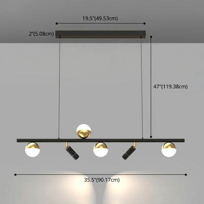 Minimalist Cylinder LED Island Light Angle Adjustable Multi Light Spotlight Dining Room Lighting Fixture