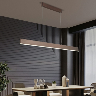 Modern Metal Island Light Acrylic Shade Linear Restaurant Bar Pendant Lighting Fixtures
