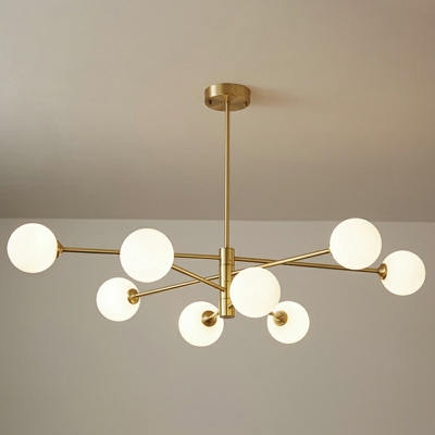 Post Modern Glass Orb Chandeliers 8-lights Molecular Suspension Lamp for Office Reception Room